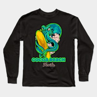 Cocoa Beach Florida octopus surf Long Sleeve T-Shirt